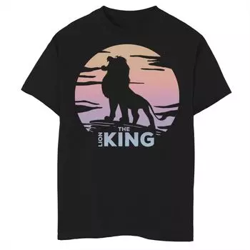 Футболка с градиентным силуэтом Disney's The Lion King для мальчиков 8–20 лет Simba Sunrise и графическим рисунком Disney