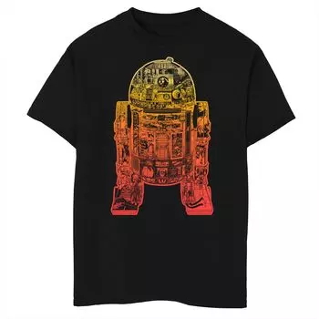 Футболка с градиентными линиями и рисунком «Звездные войны R2-D2» для мальчиков 8–20 лет Licensed Character