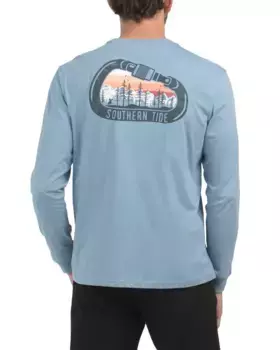 Футболка с градиентом и карабином с длинными рукавами Southern Tide, синий