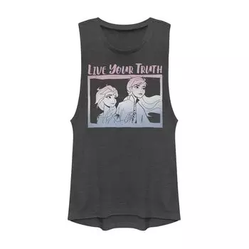 Футболка с градиентом мышц Disney Frozen 2 «Эльза и Анна» для юниоров «Живи своей правдой» Disney