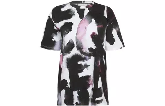 Футболка с граффити женская разноцветные Alexander McQueen, мультиколор