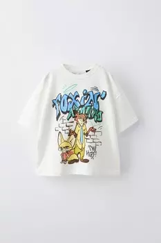 Футболка с граффити «зоотрополис» disney ZARA, белый