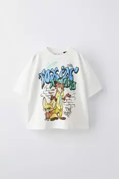 Футболка с граффити «зоотрополис» disney ZARA, белый