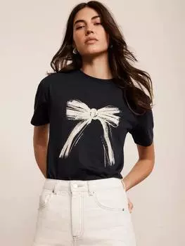 Футболка с графическим бантом Mint Velvet, цвет Blue Navy