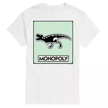 Футболка с графическим изображением Big & Tall Monopoly T-Rex Game Token Licensed Character, белый