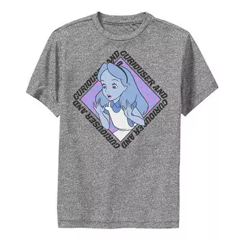 Футболка с графическим изображением Disney's Alice In Wonderland для мальчиков 8–20 лет Curiouser And Curiouser Box Up Performance Disney