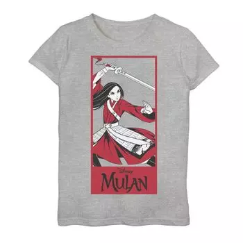 Футболка с графическим изображением Disney's Mulan Girls 7–16 Live Action Mulan Action Pose Disney