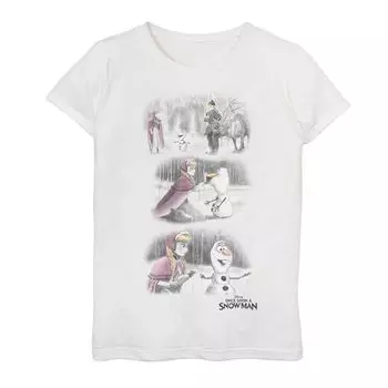 Футболка с графическим изображением и эскизами сцен из мультфильма «Холодное сердце» Disney для девочек 7–16 лет Disney