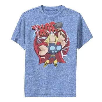 Футболка с графическим изображением и логотипом Marvel Thor God Of Thunder для мальчиков 8–20 лет в стиле ретро Power Stance Marvel