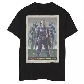 Футболка с графическим изображением игральных карт «Звездные войны: мандалорец Бо-Катан, Коска и топор» для мальчиков 8–20 лет Star Wars