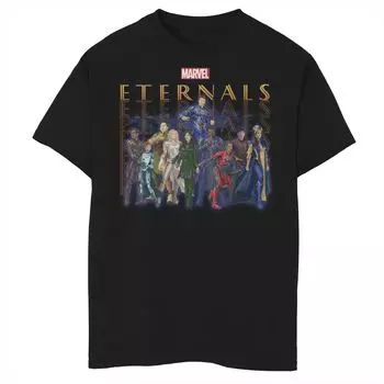 Футболка с графическим изображением «Marvel Eternals» для мальчиков 8–20 лет, групповая фотография Licensed Character