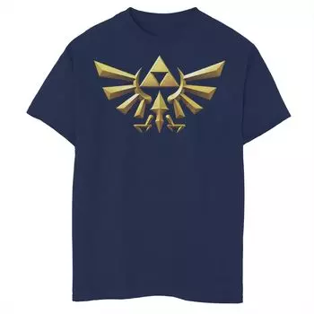 Футболка с графическим изображением Nintendo Zelda Hyrule Crest Iconic Golden Triforce для мальчиков 8–20 лет Licensed Character