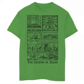 Футболка с графическим изображением Nintendo Zelda The Legend Lives In Tona Glyphs для мальчиков 8–20 лет Licensed Character