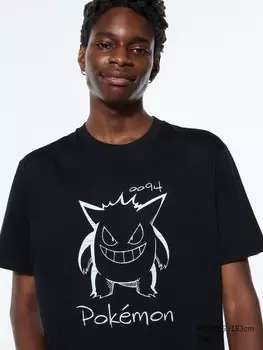 Футболка с графическим изображением pokmon ut Uniqlo, черный