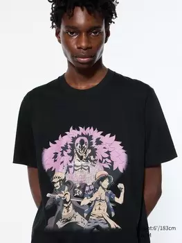 Футболка с графическим изображением tv anime one piece 25th ut Uniqlo, черный