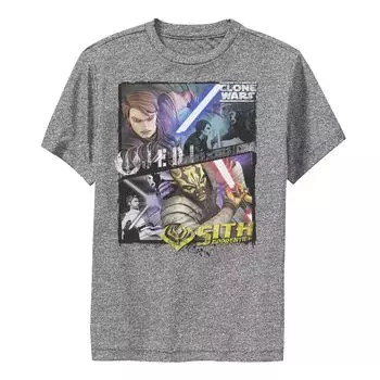 Футболка с графическим изображением «Звездные войны: Войны клонов» для мальчиков 8–20 лет, панели джедаев и ситхов Star Wars