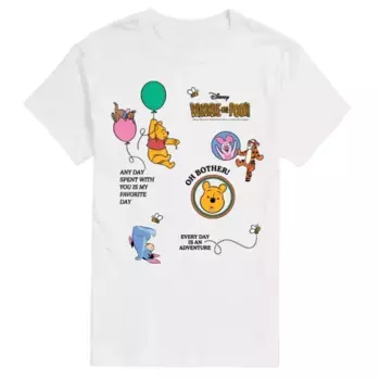 Футболка с графическим коллажем «Винни-Пух большой и высокий» Disney, белый