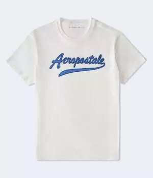 Футболка с графическим логотипом Aeropostale и аппликацией, цвет floral white