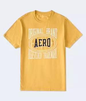 Футболка с графическим логотипом Aeropostale Original Brand Box, темно-желтый