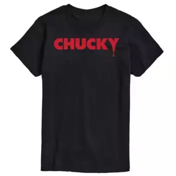 Футболка с графическим логотипом Big & Tall Chucky Licensed Character, черный