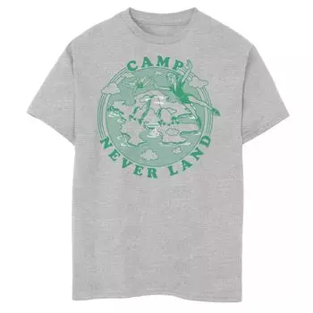 Футболка с графическим логотипом Disney Peter Pan Camp Never Land для мальчиков 8–20 лет Disney