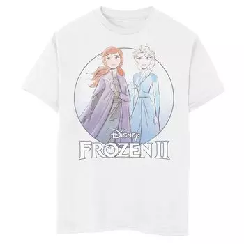 Футболка с графическим логотипом Disney's Frozen 2 для мальчиков 8–20 лет, Анна Эльза, акварельный эскиз Disney