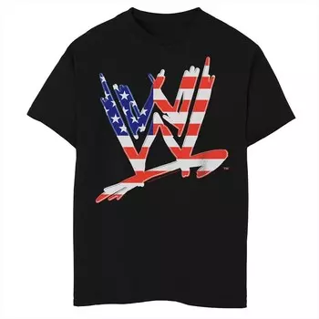 Футболка с графическим логотипом и логотипом WWE США для мальчиков Licensed Character, черный