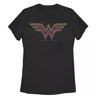 Футболка с графическим логотипом и принтом гепарда для юниоров DC Comics Wonder Woman Licensed Character, черный