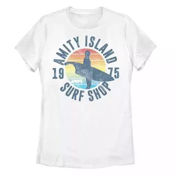 Футболка с графическим логотипом Juniors' Jaws Amity Island Surf Shop 1975 года Licensed Character