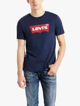Футболка с графическим логотипом Летучая мышь Levi's, платье блюз