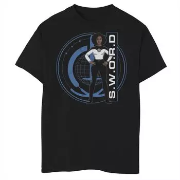 Футболка с графическим логотипом Monica Rambeau Dark Portrait для мальчиков 8–20 лет Marvel WandaVision Licensed Character