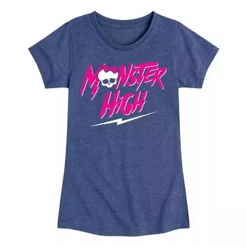 Футболка с графическим логотипом Monster High для девочек 7–16 лет Licensed Character, синий