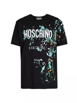 Футболка с графическим логотипом Moschino, черный