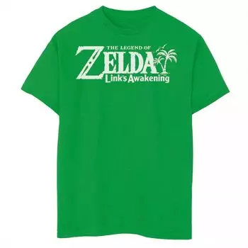 Футболка с графическим логотипом Nintendo Legend Of Zelda Links Awakening Palm Tree для мальчиков 8–20 лет Licensed Character