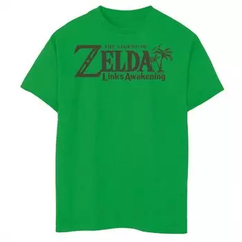 Футболка с графическим логотипом Nintendo Legend Of Zelda Links Awakening Palm Tree для мальчиков 8–20 лет Licensed Character