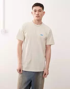 Футболка с графическим логотипом Obey и принтом на спине кремового цвета