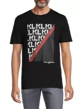 Футболка с графическим логотипом Split Block Karl Lagerfeld Paris, черный