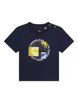 Футболка с графическим логотипом Timberland Baby, темно-синий