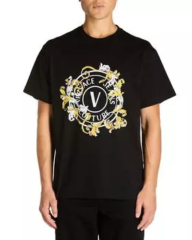 Футболка с графическим логотипом Versace Jeans Couture, черный