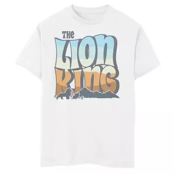 Футболка с графическим логотипом в стиле ретро для мальчиков 8–20 лет Disney's The Lion King Disney, белый