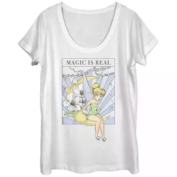 Футболка с графическим плакатом Disney's Tinkerbell Juniors' Magic Is Real Licensed Character
