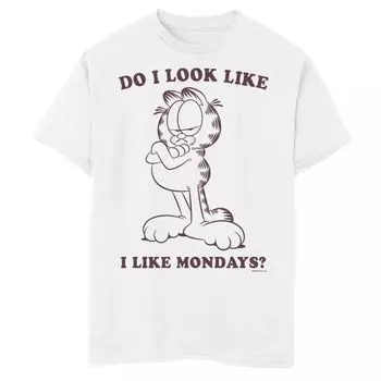 Футболка с графическим плакатом Garfield Mondays Cold для мальчиков 8–20 лет Licensed Character