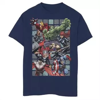 Футболка с графическим плакатом группы Marvel для мальчиков 8–20 лет Marvel