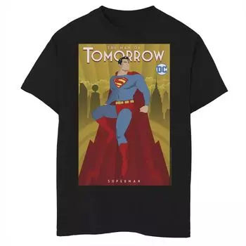 Футболка с графическим плакатом и плакатом «Человек завтрашнего дня» для мальчиков 8–20 DC в стиле фэндом «Супермен» DC Comics