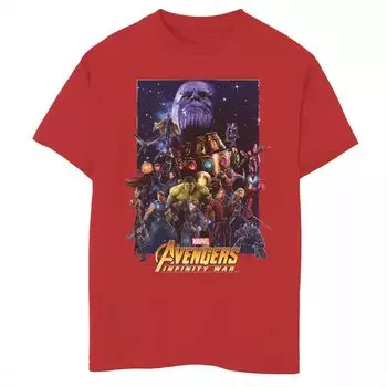 Футболка с графическим плакатом и плакатом Marvel Avengers Overload для мальчиков 8–20 лет Licensed Character