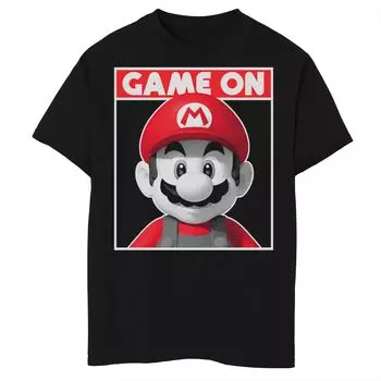 Футболка с графическим плакатом Nintendo Mario Face Game для мальчиков 8–20 лет Licensed Character