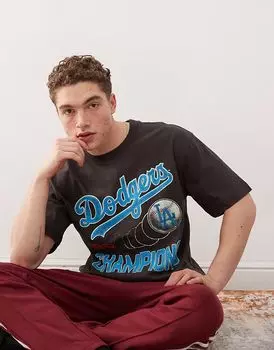 Футболка с графическим принтом 47 Brand LA Dodgers в угольно-сером цвете