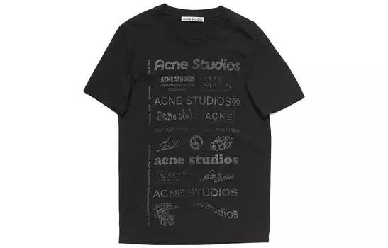 Футболка с графическим принтом Acne Studios, черный