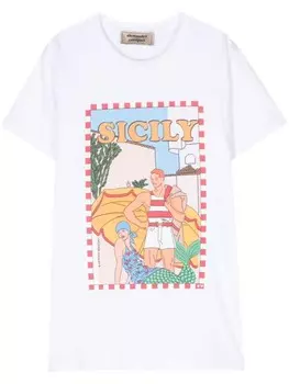 Футболка с графическим принтом Алессандро Энрикеса Alessandro Enriquez, белый