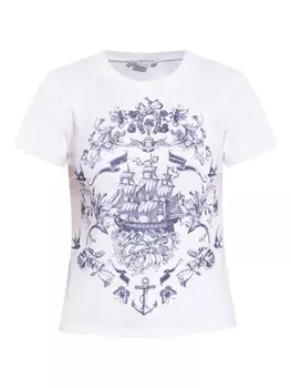 Футболка с графическим принтом Alexander McQueen, белый